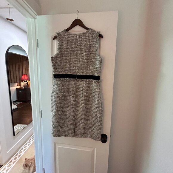 J. Crew Size 14 Silver Tweed Dress - Picture 3 of 8